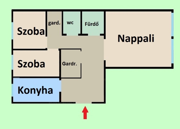 Békásmegyer hegy felőli oldalán 1 + 2 fél szobás, felújított panel lakás eladó.