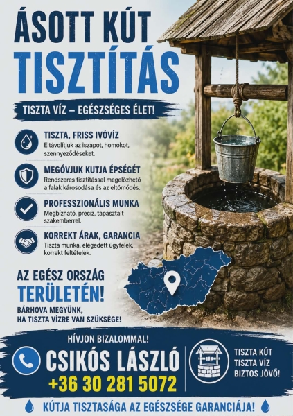 Ásott kút tisztitása