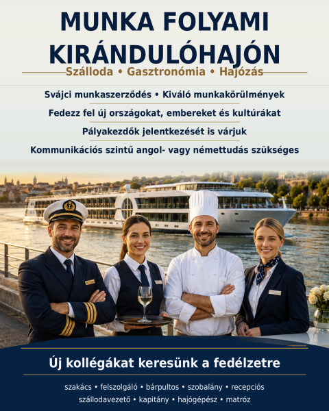 MUNKA FOLYAMI SZÁLLODAHAJÓKON – EURÓPA